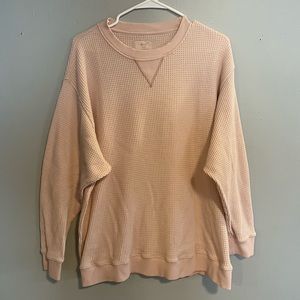 Aerie Waffle Crewneck sweater pink large
